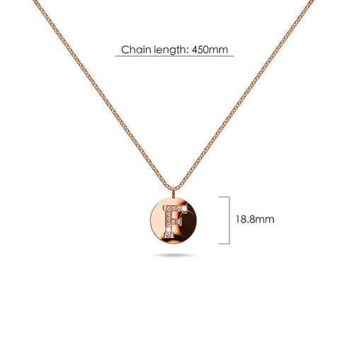 Solid 925 Sterling Silver Initial Alphabet Personalised Disc Necklace